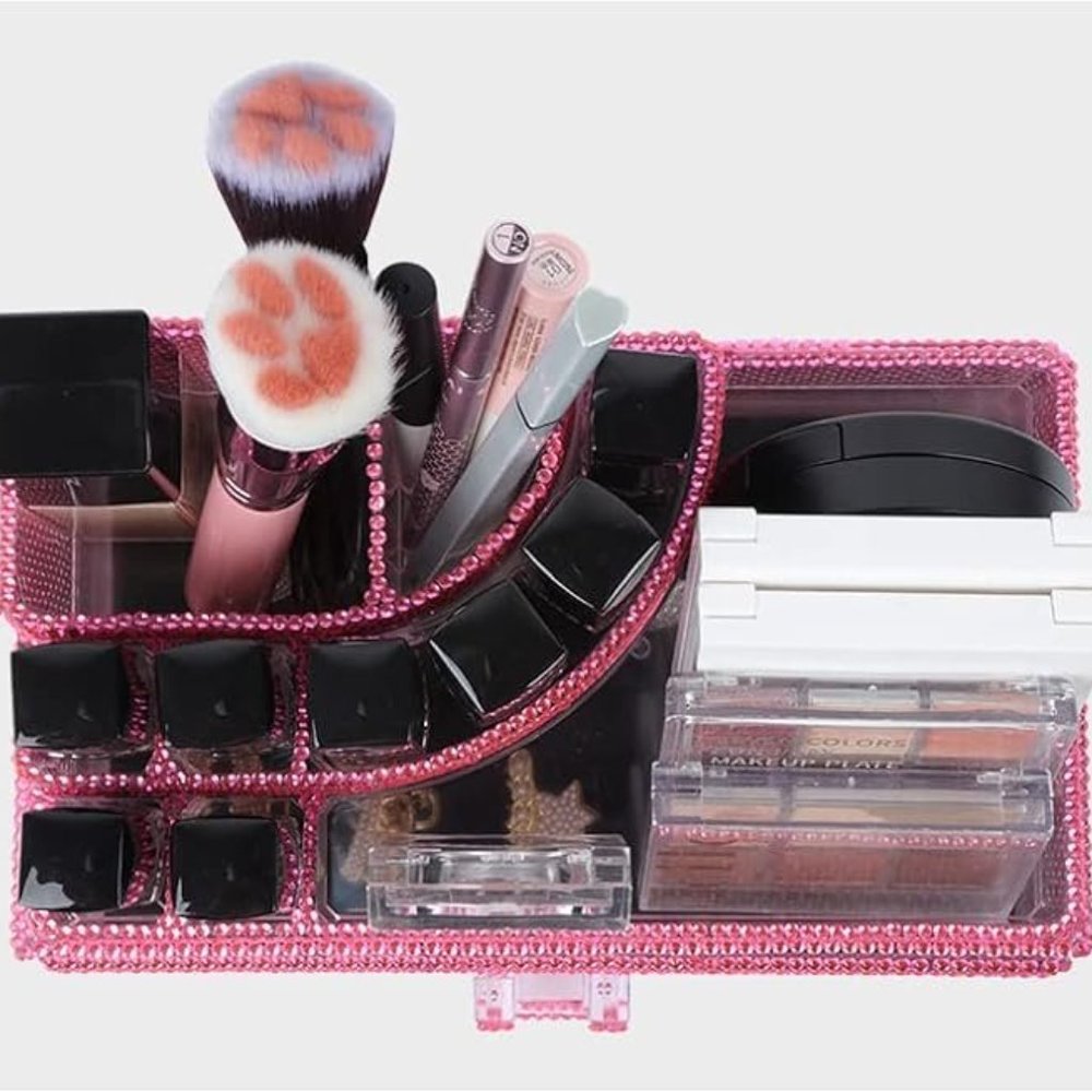NWT Sparkling Bling Swarovski Crystal Rhinestone Cosmetic Organizer Jewe… - Picture 14 of 16